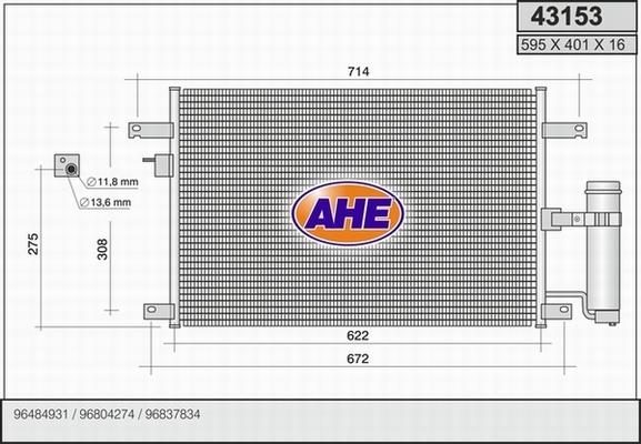 AHE 43153 - Кондензатор, климатизация vvparts.bg