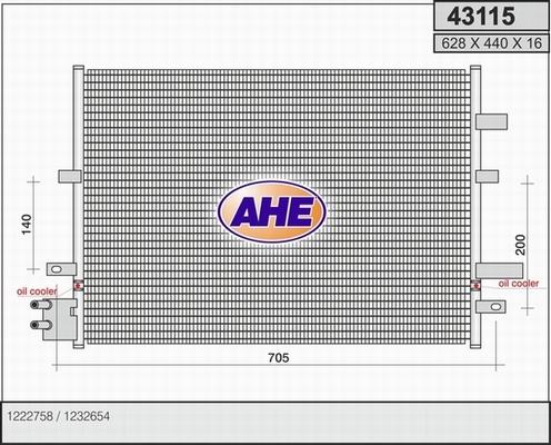 AHE 43115 - Кондензатор, климатизация vvparts.bg