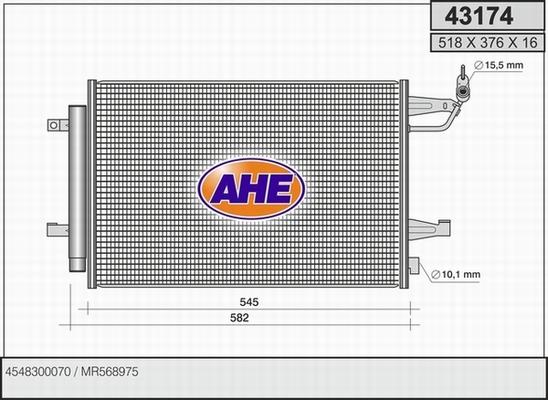 AHE 43174 - Кондензатор, климатизация vvparts.bg