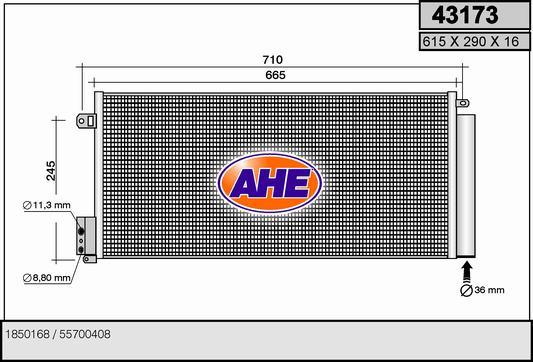 AHE 43173 - Кондензатор, климатизация vvparts.bg