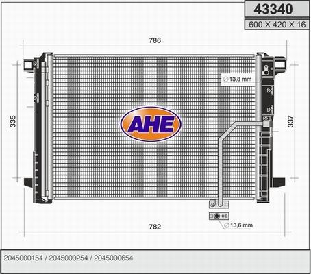 AHE 43340 - Кондензатор, климатизация vvparts.bg