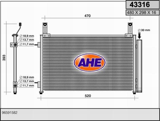 AHE 43316 - Кондензатор, климатизация vvparts.bg