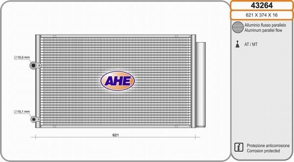 AHE 43264 - Кондензатор, климатизация vvparts.bg