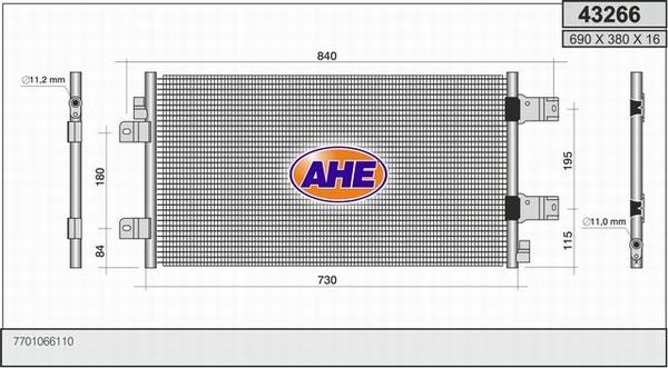 AHE 43266 - Кондензатор, климатизация vvparts.bg