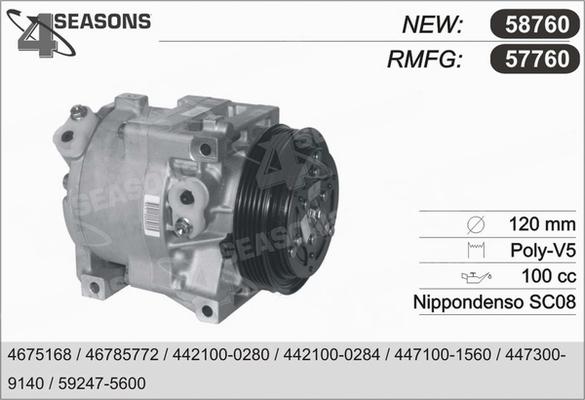 AHE 58760 - Компресор, климатизация vvparts.bg