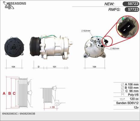 AHE 58723 - Компресор, климатизация vvparts.bg