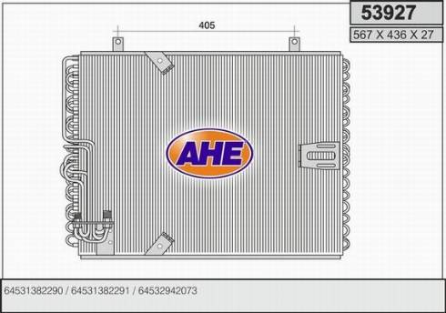 AHE 53927 - Кондензатор, климатизация vvparts.bg