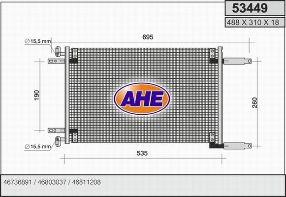 AHE 53449 - Кондензатор, климатизация vvparts.bg