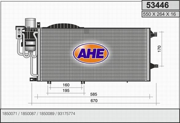 AHE 53446 - Кондензатор, климатизация vvparts.bg