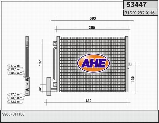 AHE 53447 - Кондензатор, климатизация vvparts.bg