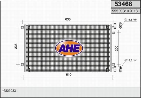 AHE 53468 - Кондензатор, климатизация vvparts.bg