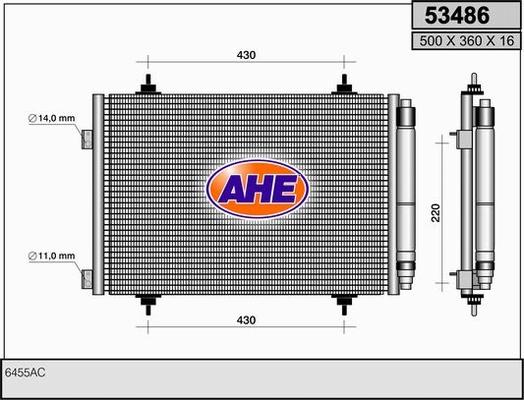 AHE 53486 - Кондензатор, климатизация vvparts.bg