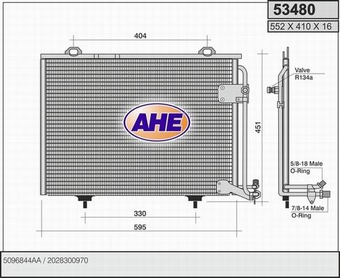 AHE 53480 - Кондензатор, климатизация vvparts.bg