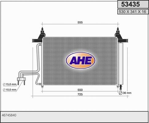 AHE 53435 - Кондензатор, климатизация vvparts.bg