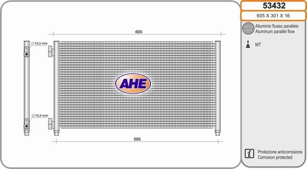AHE 53432 - Кондензатор, климатизация vvparts.bg