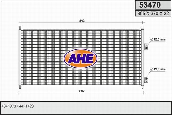 AHE 53470 - Кондензатор, климатизация vvparts.bg