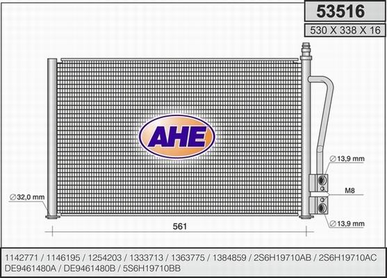 AHE 53516 - Кондензатор, климатизация vvparts.bg