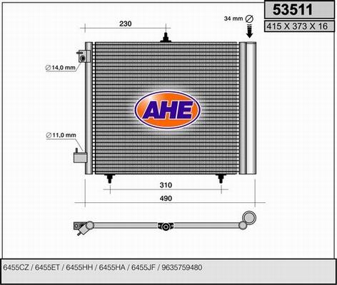 AHE 53511 - Кондензатор, климатизация vvparts.bg