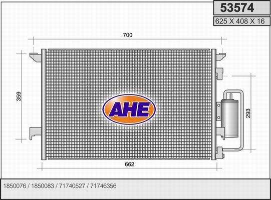 AHE 53574 - Кондензатор, климатизация vvparts.bg