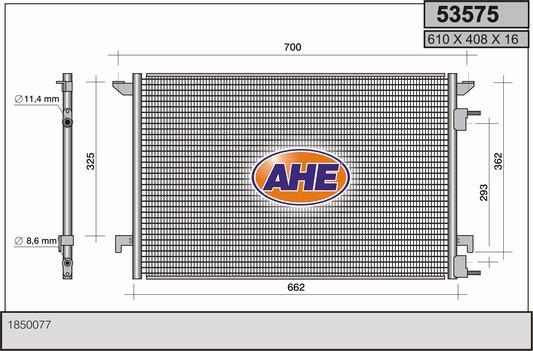 AHE 53575 - Кондензатор, климатизация vvparts.bg