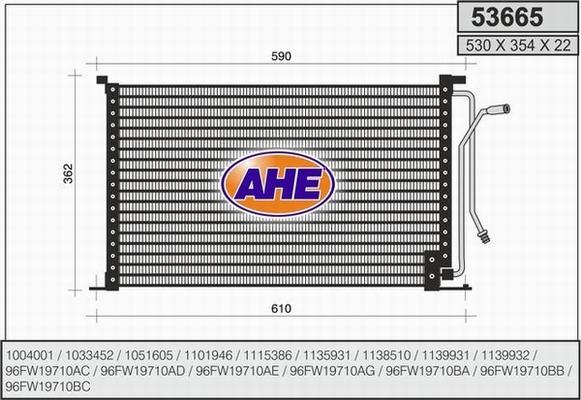 AHE 53665 - Кондензатор, климатизация vvparts.bg