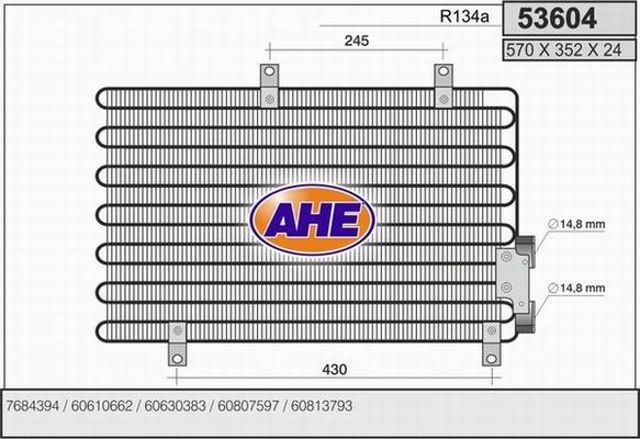 AHE 53604 - Кондензатор, климатизация vvparts.bg