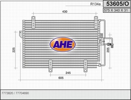 AHE 53605/O - Кондензатор, климатизация vvparts.bg