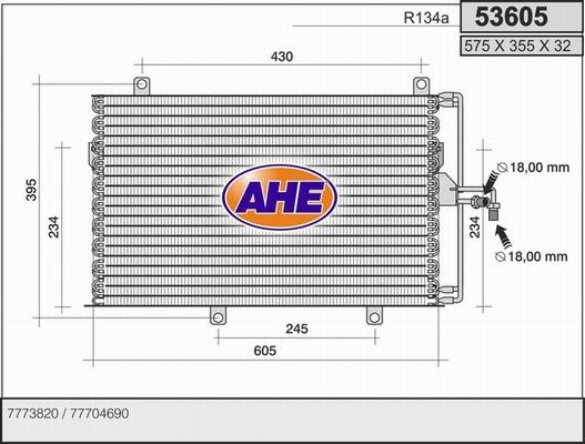 AHE 53605 - Кондензатор, климатизация vvparts.bg