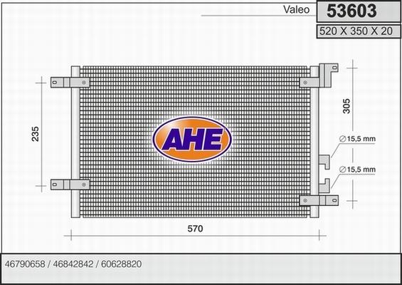 AHE 53603 - Кондензатор, климатизация vvparts.bg