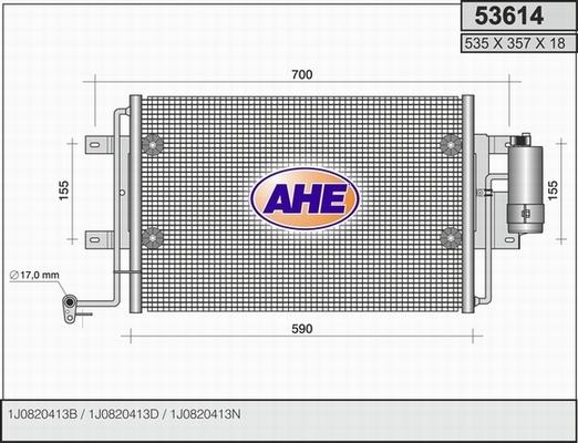 AHE 53614 - Кондензатор, климатизация vvparts.bg