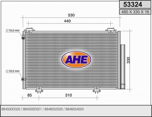 AHE 53324 - Кондензатор, климатизация vvparts.bg