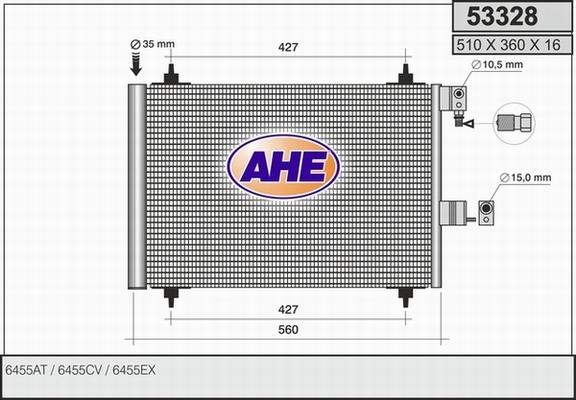 AHE 53328 - Кондензатор, климатизация vvparts.bg