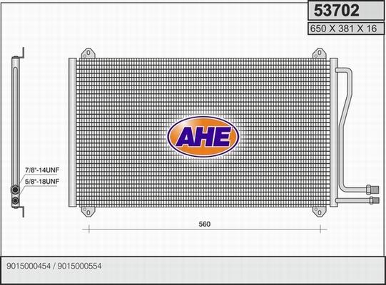 AHE 53702 - Кондензатор, климатизация vvparts.bg