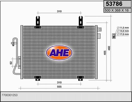 AHE 53786 - Кондензатор, климатизация vvparts.bg