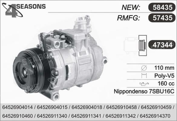 AHE 57435 - Компресор, климатизация vvparts.bg