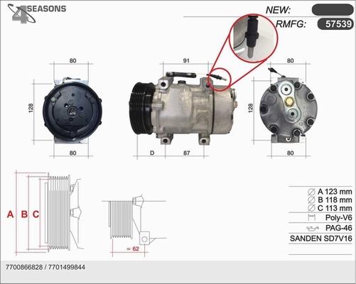 AHE 57539 - Компресор, климатизация vvparts.bg