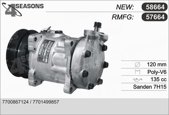 AHE 57664 - Компресор, климатизация vvparts.bg