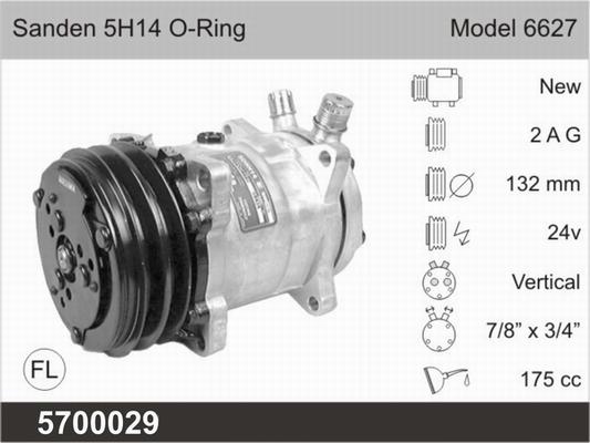 AHE 5700029 - Компресор, климатизация vvparts.bg