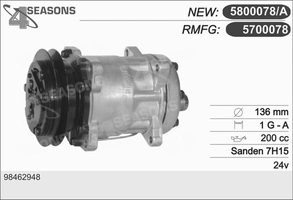 AHE 5700078 - Компресор, климатизация vvparts.bg