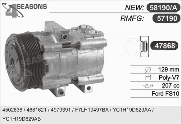 AHE 57190 - Компресор, климатизация vvparts.bg