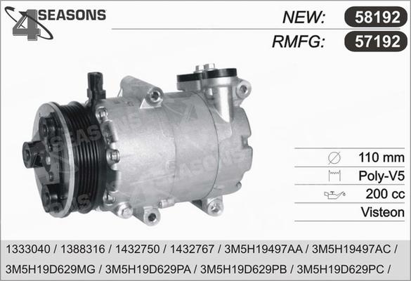 AHE 57192 - Компресор, климатизация vvparts.bg