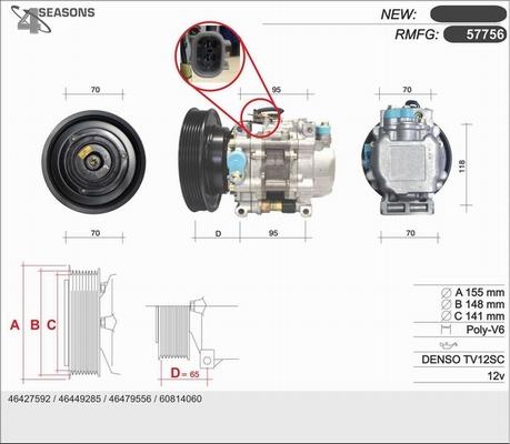 AHE 57756 - Компресор, климатизация vvparts.bg