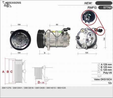 AHE 57765 - Компресор, климатизация vvparts.bg