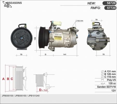 AHE 57720 - Компресор, климатизация vvparts.bg