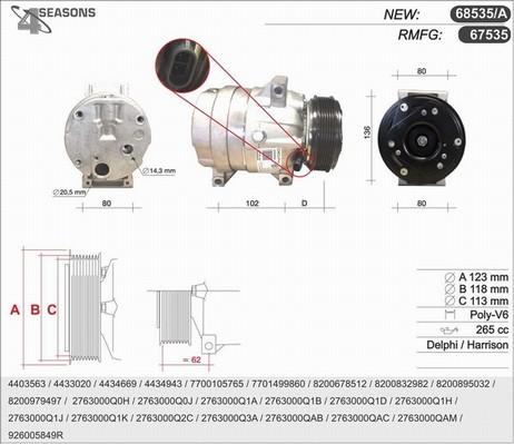 AHE 68535/A - Компресор, климатизация vvparts.bg