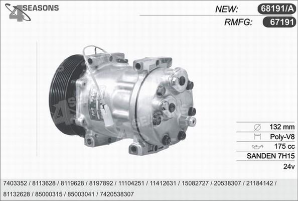 AHE 68191/A - Компресор, климатизация vvparts.bg