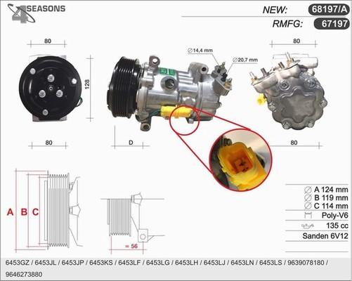 AHE 68197/A - Компресор, климатизация vvparts.bg