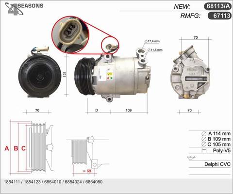 AHE 68113/A - Компресор, климатизация vvparts.bg