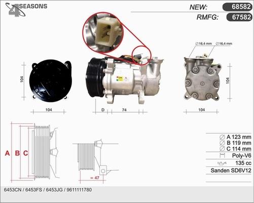 AHE 67582 - Компресор, климатизация vvparts.bg