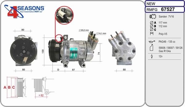 AHE 67527 - Компресор, климатизация vvparts.bg